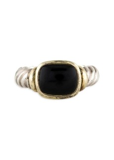 David Yurman ​Noblesse 14K Yellow Gold, Sterling Silver & Onyx Cocktail Ring