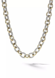 David Yurman Oval Link Chain Necklace with 18K Yellow Gold
