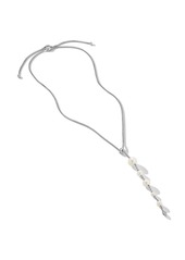 David Yurman sterling silver Y pearl and diamond necklace