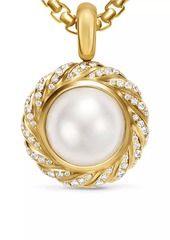 David Yurman Pearl Classics Cable Halo Amulet in 18K Yellow Gold with Diamonds, 18.8mm