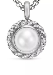 David Yurman Pearl Classics Cable Halo Amulet in Sterling Silver with Diamonds, 18.8mm