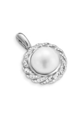 David Yurman Pearl Classics Cable Halo Amulet in Sterling Silver with Diamonds, 18.8mm