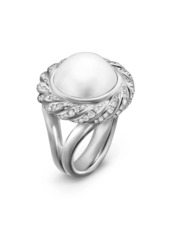 David Yurman Pearl Classics Cable Halo Ring in Sterling Silver