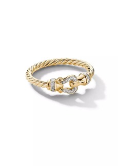 David Yurman Petite Buckle Ring In 18K Yellow Gold