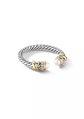 David Yurman Petite Helena Color Ring with 18K Yellow Gold, Pearls and Pavé Diamonds