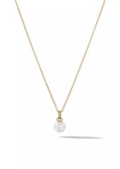David Yurman Petite Solari Pendant Necklace in 18K Yellow Gold with Pearl and Pavé Diamonds