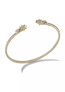 David Yurman Petite Starburst Cable Bracelet In 18K Yellow Gold