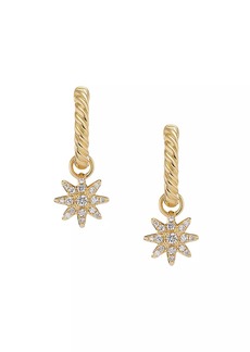 David Yurman Petite Starburst Drop Earrings in 18K Yellow Gold with Diamonds