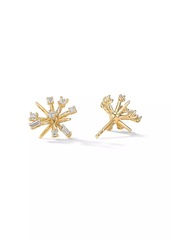 David Yurman Petite Supernova Stud Earrings in 18K Yellow Gold with Diamonds