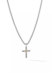 David Yurman Petite X Cross Necklace with 14K Yellow Gold