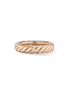 David Yurman Sculpted Cable Band Ring In 18K Rose Gold