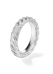 David Yurman Sculpted Cable Band Ring In 18K White Gold