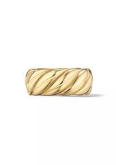 David Yurman Sculpted Cable Band Ring In 18K Yellow Gold