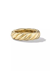 David Yurman Sculpted Cable Band Ring In 18K Yellow Gold