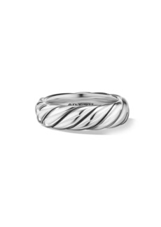 David Yurman Sculpted Cable Band Ring In Sterling Silver