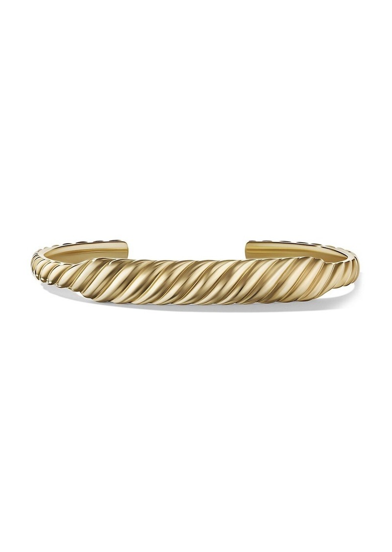 David Yurman Sculpted Cable Contour Cuff Bracelet In 18K Yellow Gold/9MM