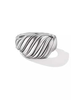 David Yurman Sculpted Cable Contour Ring In Sterling Silver