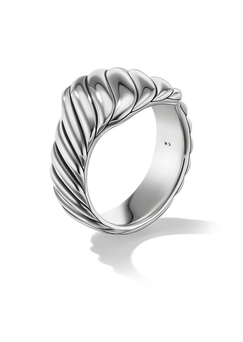 David Yurman Sculpted Cable Contour Ring In Sterling Silver/0.49