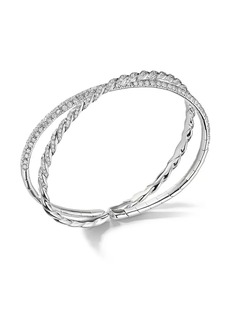 David Yurman Sculpted Cable Flex Two Row Bracelet in 18K White Gold