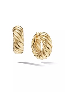 David Yurman Sculpted Cable Hoop Earrings In 18K Yellow Gold