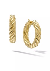 David Yurman Sculpted Cable Hoops Earrings in 18K Yellow Gold
