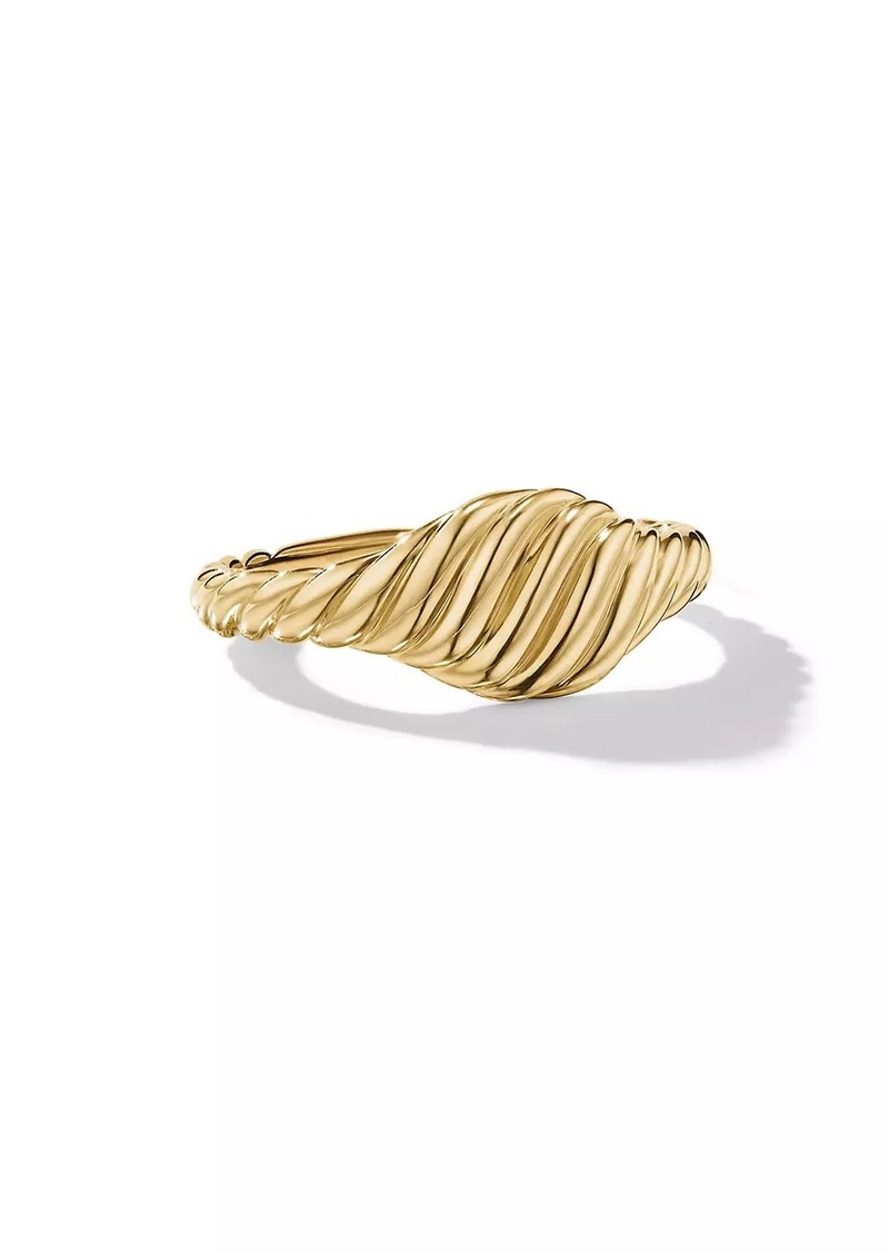 David Yurman Sculpted Cable Micro Pinky Ring In 18K Yellow Gold