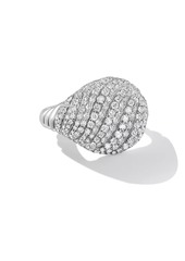 David Yurman Sculpted Cable Pinky Ring In 18K White Gold