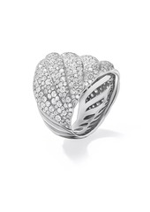 David Yurman Sculpted Cable Ring In 18K White Gold