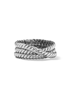 David Yurman Sculpted Cable Triple Wrap Bracelet In Sterling Silver
