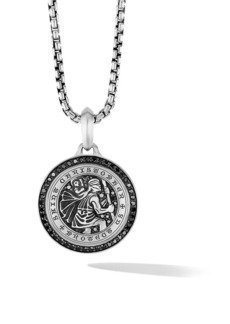 David Yurman St. Christopher Amulet with Pavé Black Diamonds