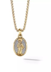 David Yurman St. Francis Amulet in 18K Yellow Gold with Diamonds, 18.8MM