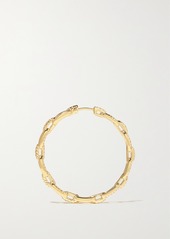 David Yurman Stax Chain Link 18-karat Gold Diamond Hoop Earrings