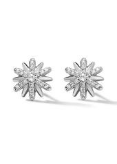 David Yurman sterling silver Petite Starburst diamond stud earrings