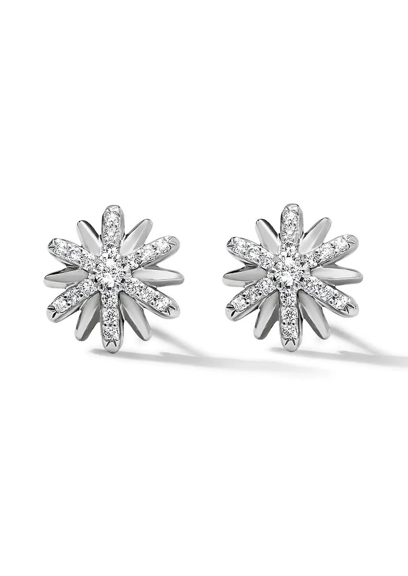 David Yurman sterling silver Petite Starburst diamond stud earrings
