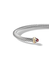 David Yurman 18kt yellow gold and sterling silver Cable Classics garnet bracelet