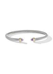 David Yurman 18kt yellow gold and sterling silver Cable Classics amethyst bracelet