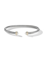 David Yurman 18kt yellow gold and sterling silver Cable Classics pearl bracelet