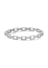 David Yurman sterling silver Stax Link diamond bracelet