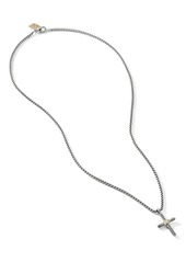 David Yurman 14kt yellow gold and sterling silver Petite X Cross necklace