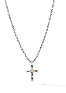 David Yurman 14kt yellow gold and sterling silver Petite X Cross necklace