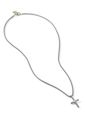 David Yurman 14kt yellow gold and sterling silver Petite X Cross necklace