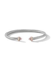 David Yurman 18kt rose gold and sterling silver Cable Classics morganite bracelet