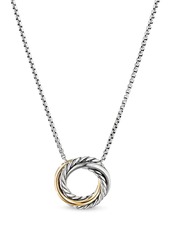 David Yurman sterling silver and 18kt yellow gold crossover mini pendant necklace