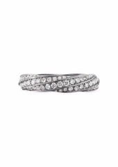 David Yurman sterling silver Cable Edge diamond band ring