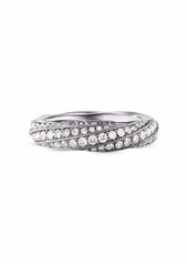 David Yurman sterling silver Cable Edge diamond band ring