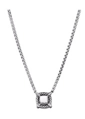 David Yurman sterling silver Petite Chatelaine amethyst and diamond necklace