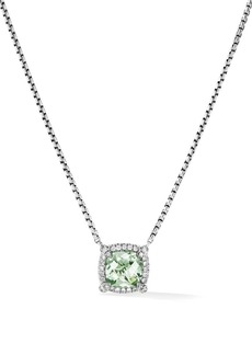 David Yurman sterling silver Petite Chatelaine prasiolite and diamond necklace