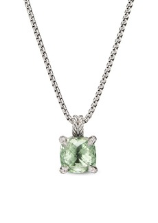 David Yurman sterling silver Chatelaine prasiolite and diamond necklace