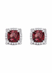 David Yurman sterling silver Petite Chatelaine rhodolite garnet and diamond stud earrings