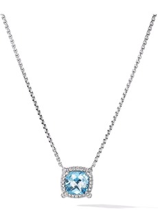 David Yurman sterling silver Petite Chatelaine topaz and diamond necklace